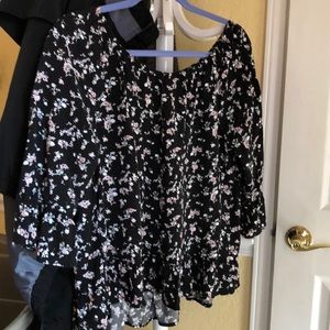 Black flowered shirt